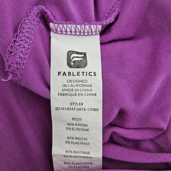 Fabletics Neema Long Maxi Dress Purple Sleeveless Stretch Knit Pull On XL - Picture 7 of 8
